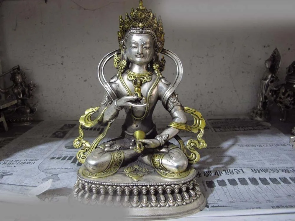 

9 Tibet Buddhism Temple Copper Bronze Gild Vajrasattva Vajradhara Buddha Statue SD 506