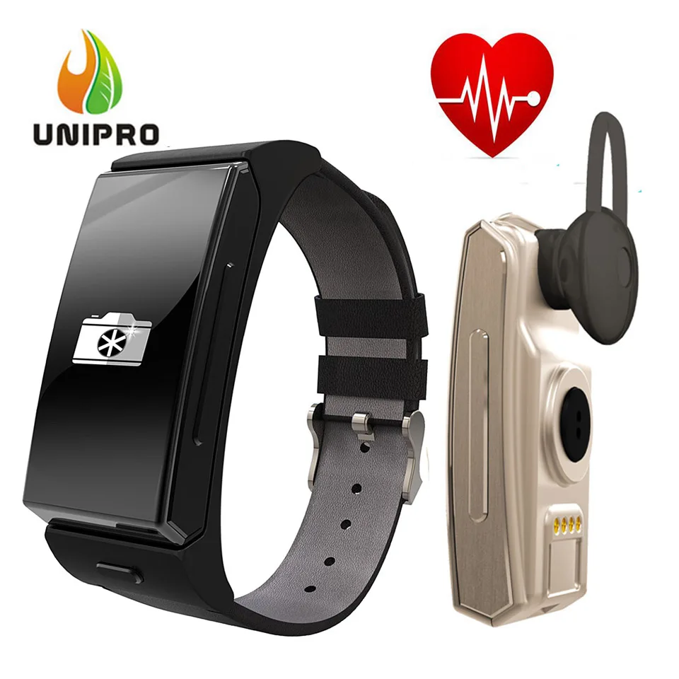  Uwatch U20 Umini Умный Браслет часы + Наушники/гарнитура MTK2502 Монитор Сердечного ритма Bluetooth Фитнес-Трекер 