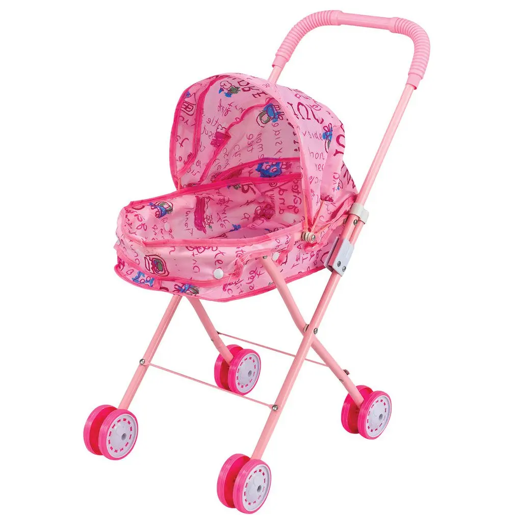 

Baby Stroller Toy Mini Simulation Doll Strengthen Iron Large Banded Cart Parent-Child Interactive Children'S Toys