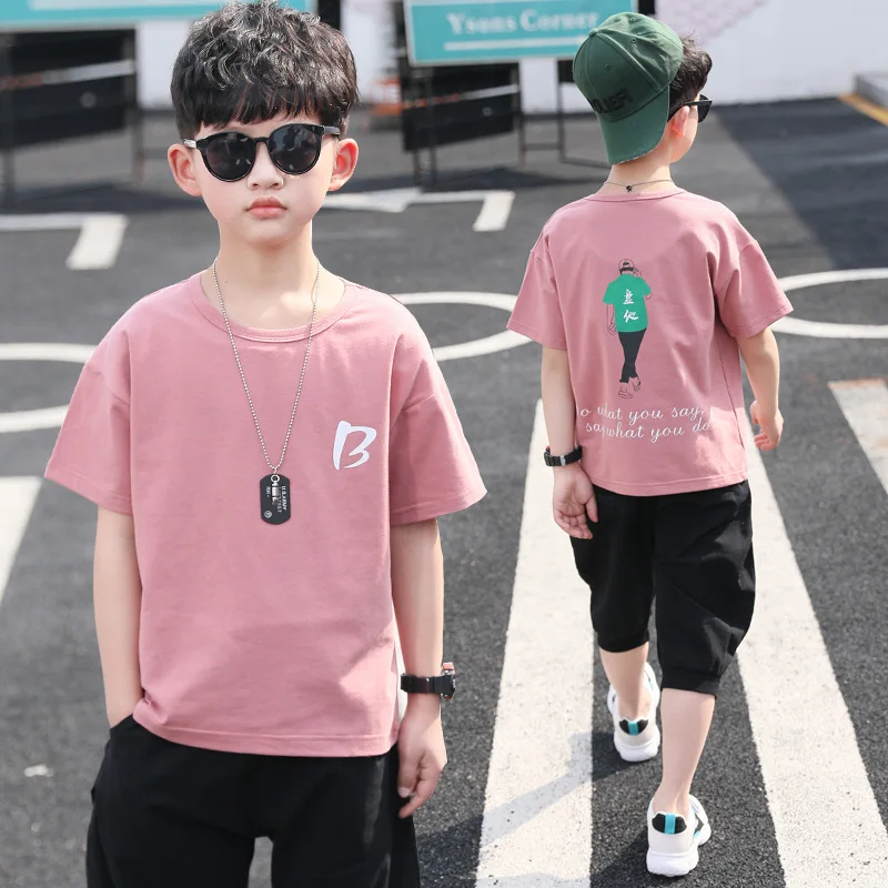 

Children's Wear New Kids Clothes Sets for Boys Casual Children's Suit Boys' Short-sleeve T Shirt + Pant Suit Summer 5-12 Ages