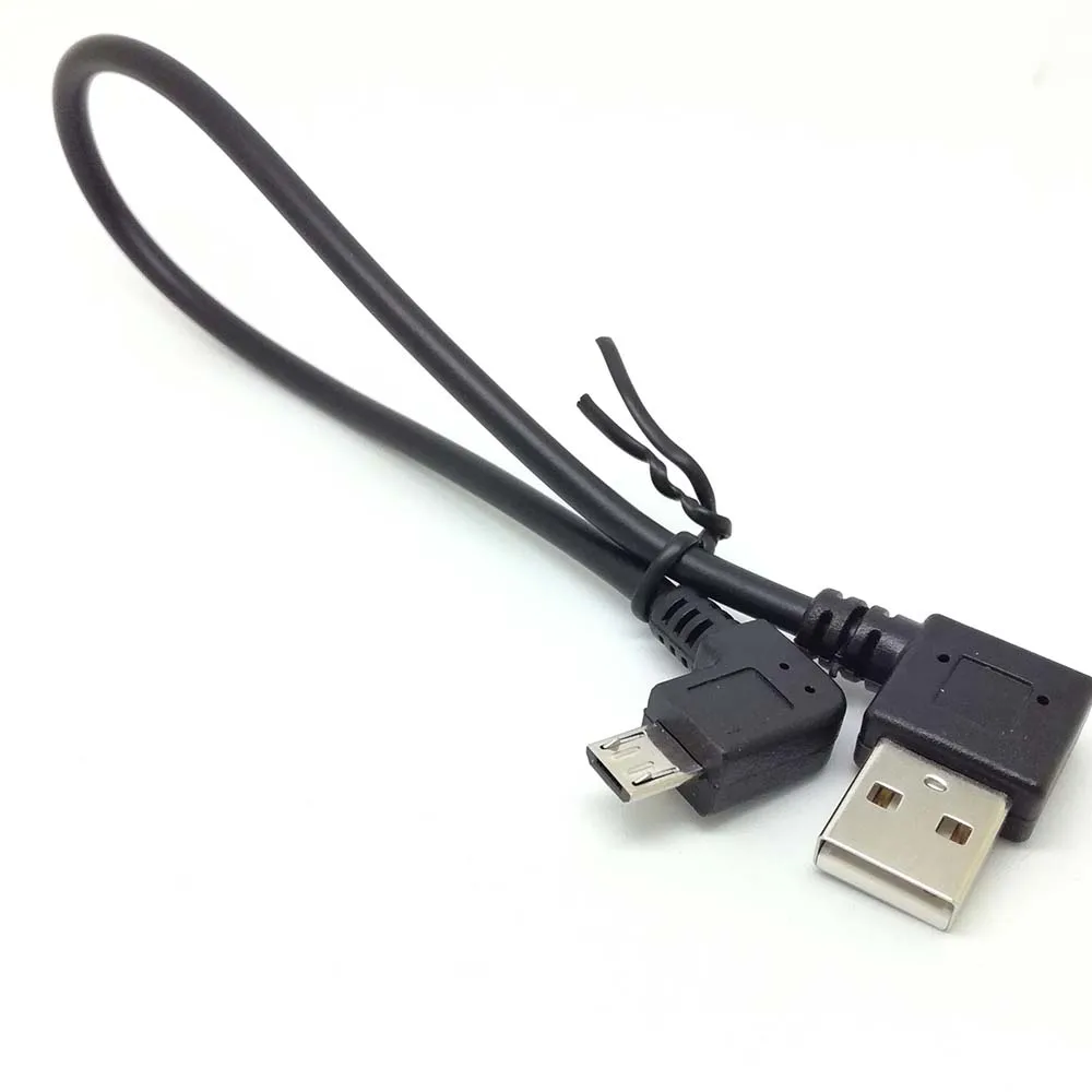 10 قطعة الحق 90 درجة 2A المصغّر usb سريعة شاحن مزامنة كابل بيانات 25 سنتيمتر