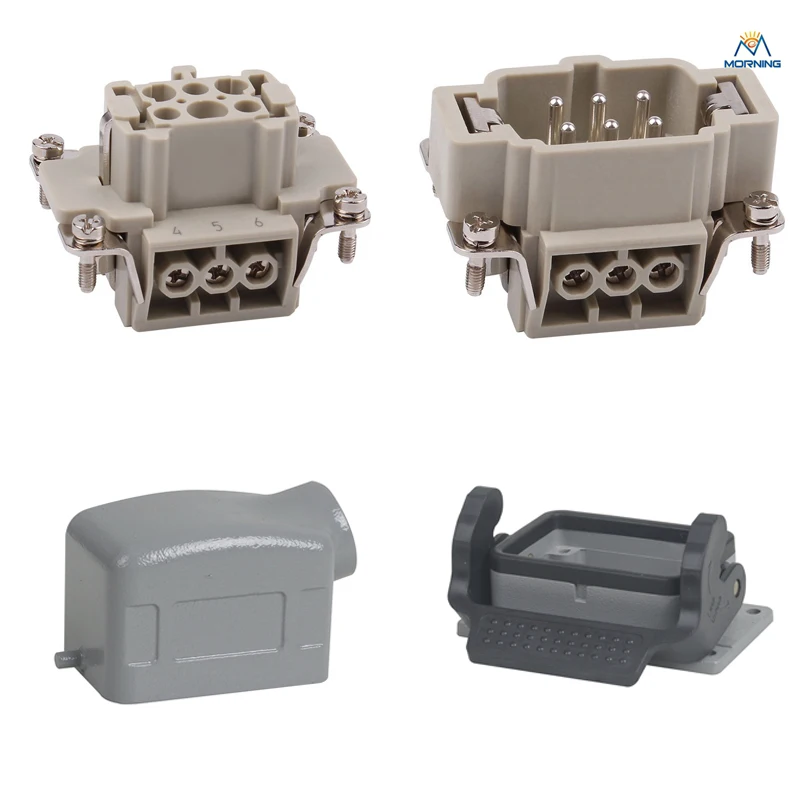 

HE-006 A Whole set 16A 500V Heavy Duty electronic Connector 6 pins