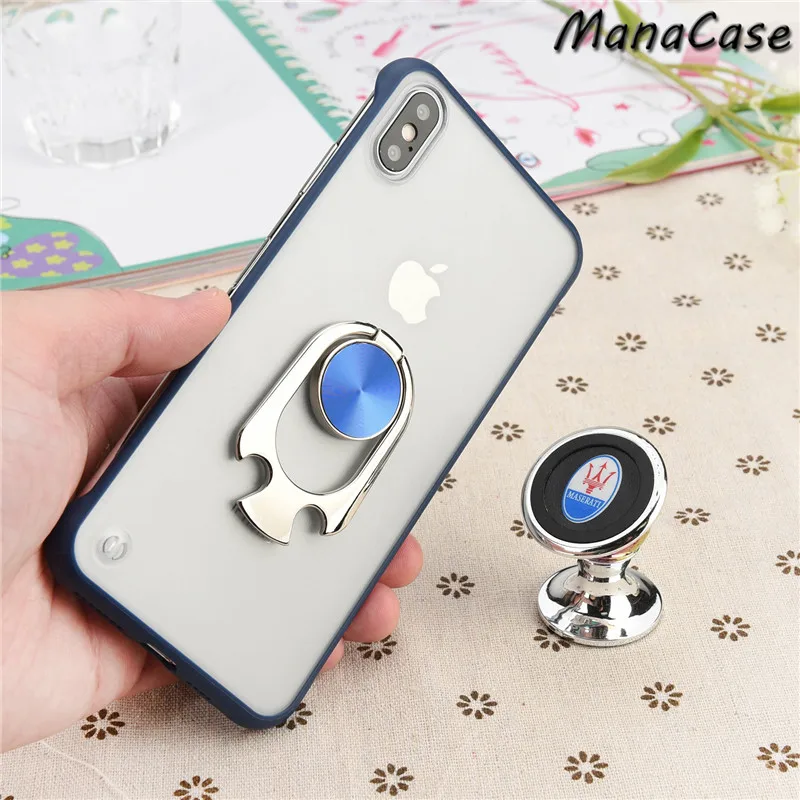 

Lxuruy Fashion Agnetic Force Wine Opener Transparent Bracket Phone Case For iPhone X XS MAX XR 6 6s 7 8 Plus For TPU Back Cover