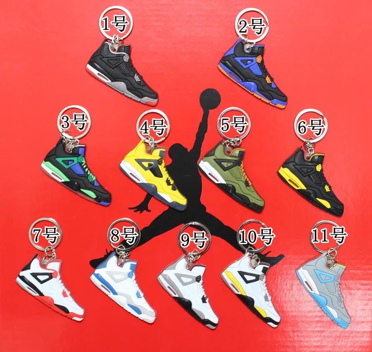 Wholesale 11 colorsAir Jordan 4 fans Accessories jordan AJ4 keychain
