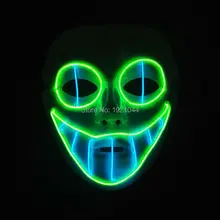 Sonido activado el cable sonrisa máscaras de terror de halloween máscara glowing el festival partido led que brilla intensamente de alambre decoración de la máscara de carnaval