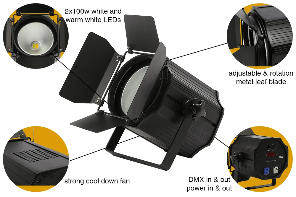 16pcs High Power 200w White & Warm White COB LED Par Light with Cover