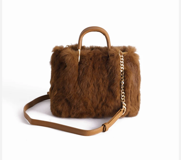 Роскошные сумки женская сумка дизайнерская модная сумка из меха кролика Брендовая женская сумка-мессенджер зимняя женская сумка через плечо