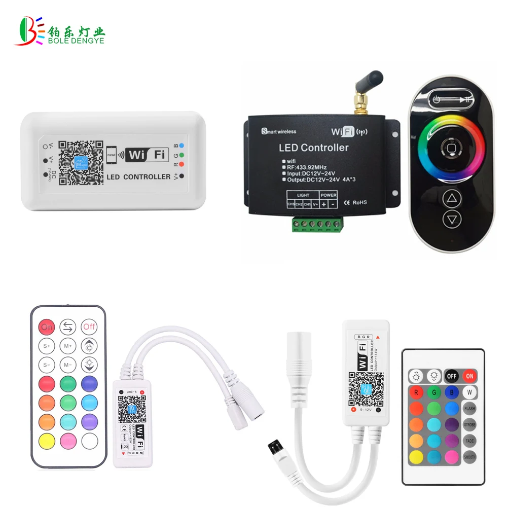 

RGB LED WIFI Controller LED Strip WIFI Controler RGB RF IR Remote Touch Remote DC12V Smart Phone IOS Android Control