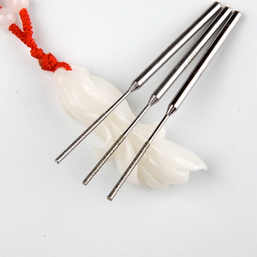 Ultra-long shank Emery diamond grinding burr dremel tools polishing abrasive bits peeling grinding bits 1.5-8mm for dremel