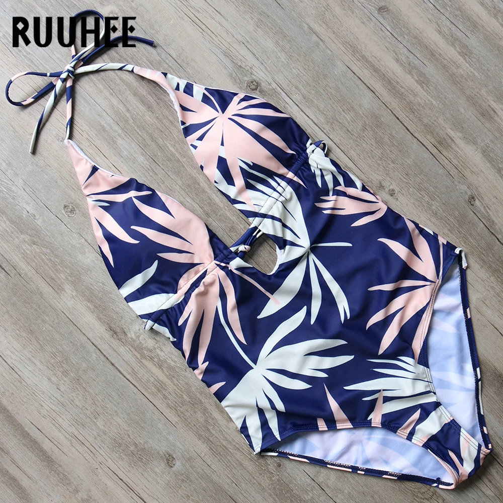 

RUUHEE One Piece Swimsuit Swimwear Women Bodysuit 2018 Sexy Printed Bathing Suit Women's Swimming Suit Female Beachwear Monokini