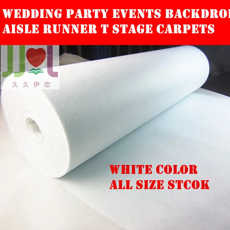 

Free Shipping Popular Pure White -Cheap Wedding Aisle VIP Carpet Runner For Church Stage Hall Wedding Carpet Aisle Runner Mats