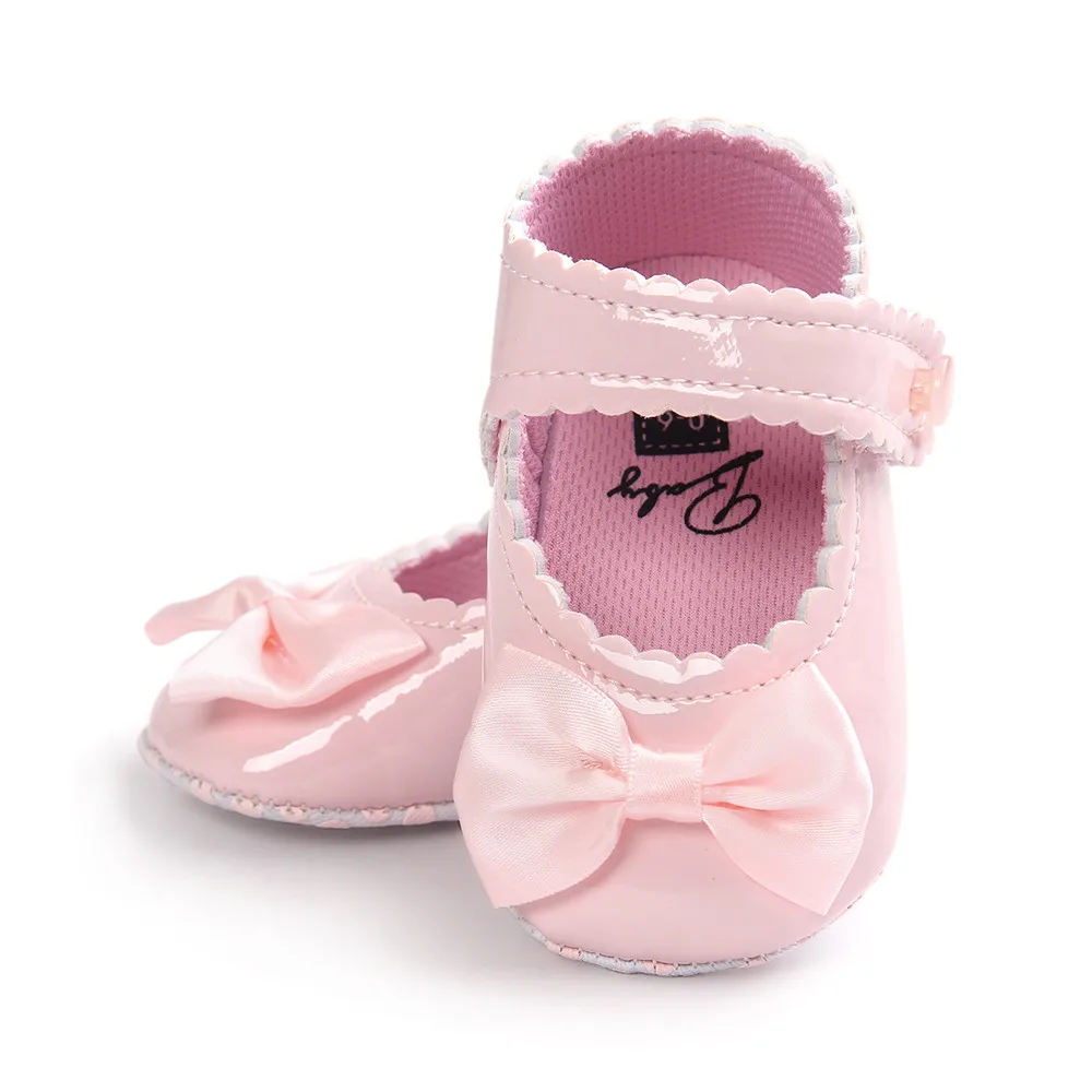 Для маленьких девочек обувь прекрасная Bowknot кожаная обувь 5 цветов анти-скольжения сникерсы на мягкой подошве для детей ясельного возраста; для детей 0-12 мес., Прямая поставка