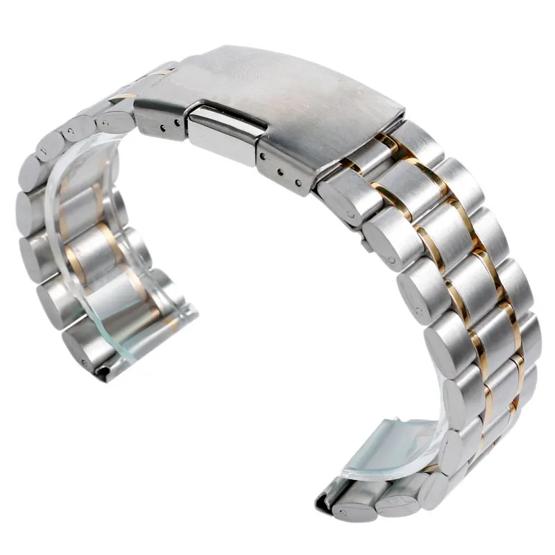 18/20/22mm Solid Link Wrist Band Watch Strap Stainless Steel Bracelet
