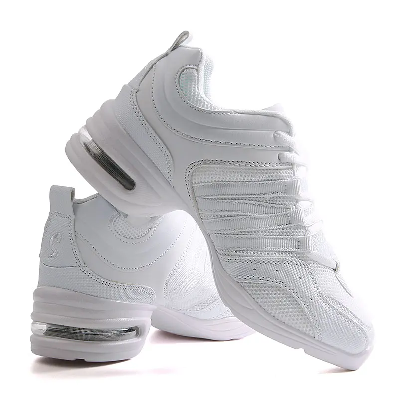 Soft Outsole Woman's Breath Jazz Hip Hop Shoes Sports Feature Dance Sneakers White Black Girls Modern Dance Shoes Practice Shoes Soft Outsole Woman's Breath Jazz Hip Hop Shoes Sports Feature Dance Sneakers White Black Girls Modern Dance Shoes Practice Shoes