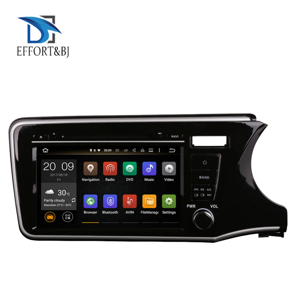 

9 Inch Android 9.0 Octa Core 4G Car PC GPS Head Unit For Honda City Right Hand Driving 2014-2019 DVD Player Bluetooth WIFI AUX