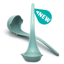 

[Upgraded Version] Soup Ladle, Slotted Spoon, Pasta Fork, Tong, Peeler - Multifunctional kitchenware