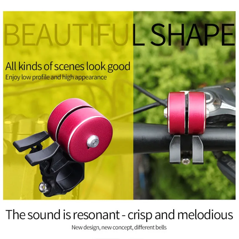 

Mountai Bicycle Handlebar Bell Dual Wheel Shape Aluminium Alloy Plastic High Decibels Clear Sound Alarm Horn Cycling Accessories