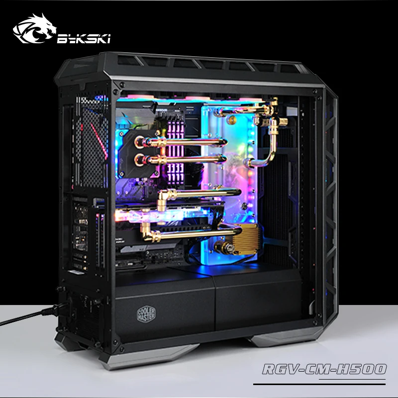 BYKSKI акриловая водяная охлаждающая водная плата, совместимый cooler master H500P, H500M чехол для компьютера, охладитель резервуар для воды RGV-CM-H500