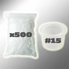 500 шт Большой размер 15 мм белый пластик татуировки чернила крышки чашки поставка- ICC#15-500