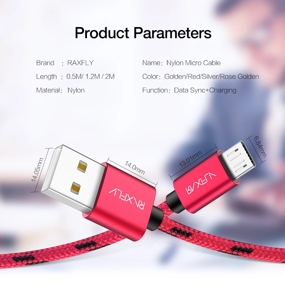 Кабель Micro USB RAXFLY для Samsung S4 S5 S6 Edge 0 5 м/1 м/2 м зарядный кабель Xiaomi Note 4 4X Plus