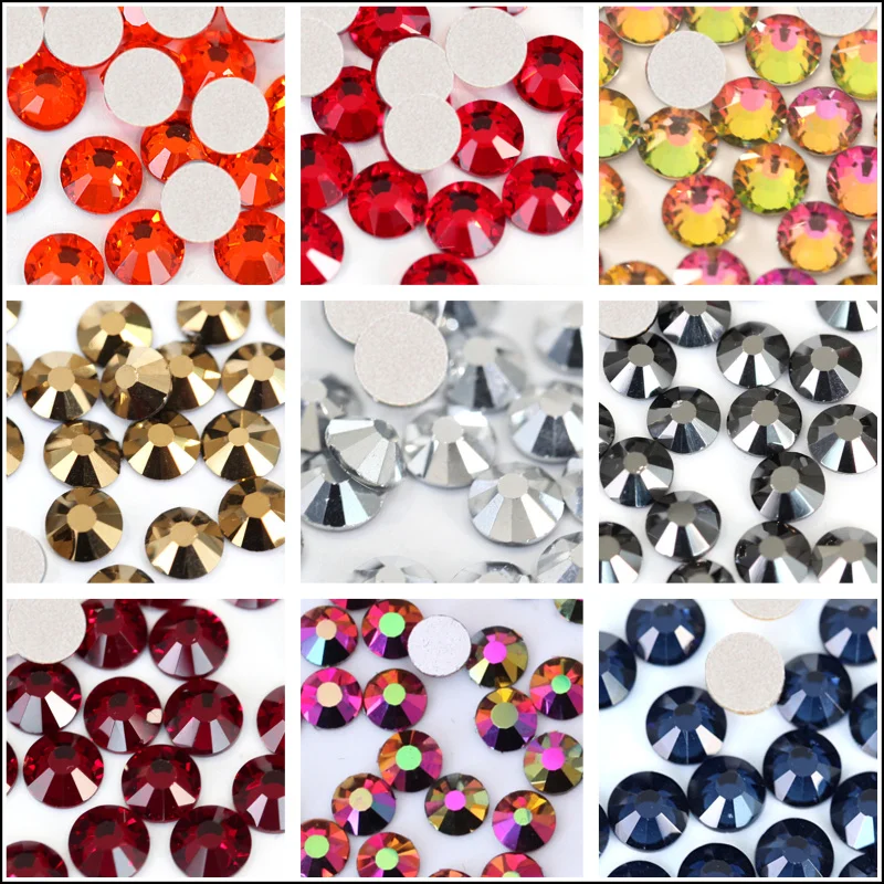 

20 Colors 11 Sizes Glittering Non Hot Fix Rhinestones Crystal Glass Flatback Nail Art Rhinestones For Nail Art Decoraton B0994