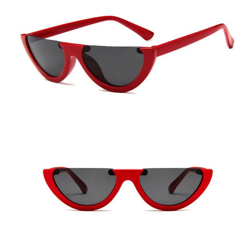 Женские маленькие солнцезащитные очки "кошачий глаз" с полуоправой, женские брендовые дизайнерские солнцезащитные очки, винтажные пикантные очки, аксессуары для путешествий