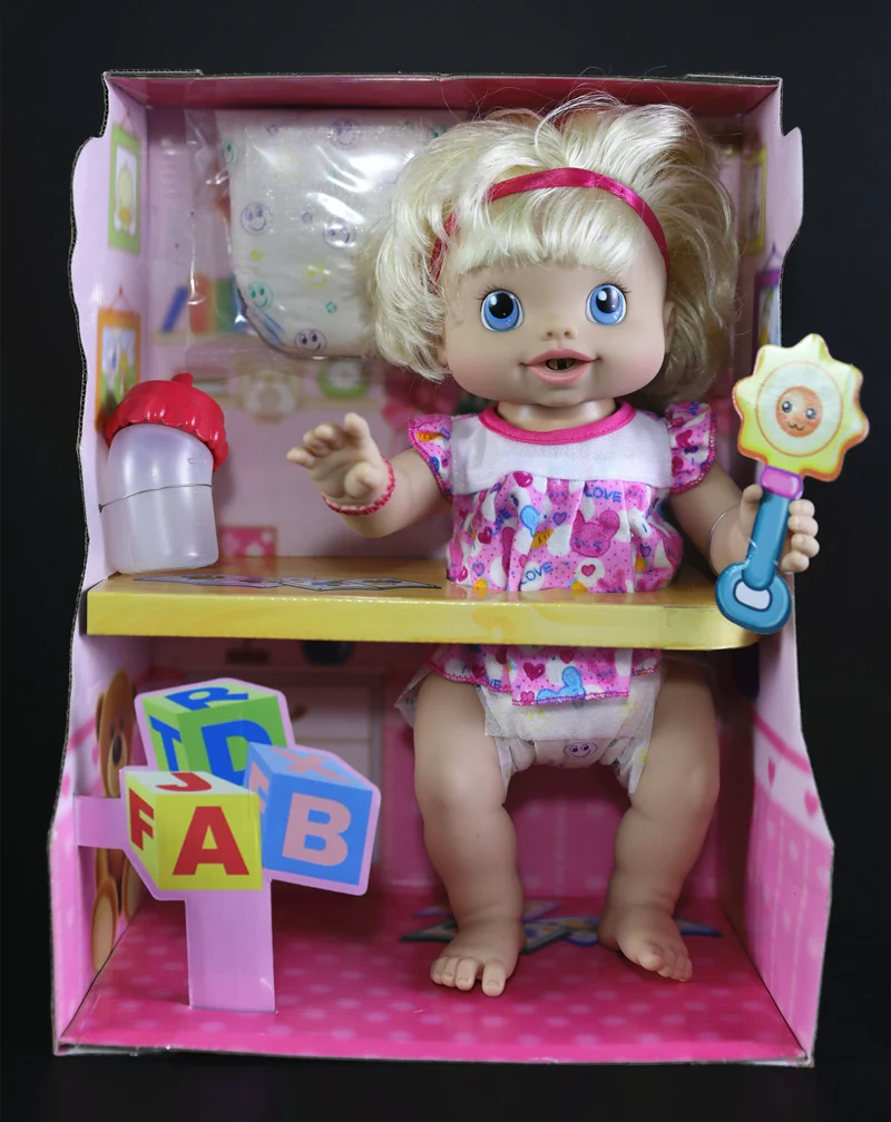 

[New] 35cm Newborn baby doll Can Drink Water Milk Comb hair Change diaper Pee Talking Laugh Kick Reborn Baby Dolls girl gift
