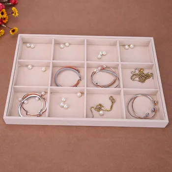 

Fleece Jewelry Box Plate Jewelry Display Earring Holder Ring Necklace Display Tray Makeup Organizer Case Display Storage Box