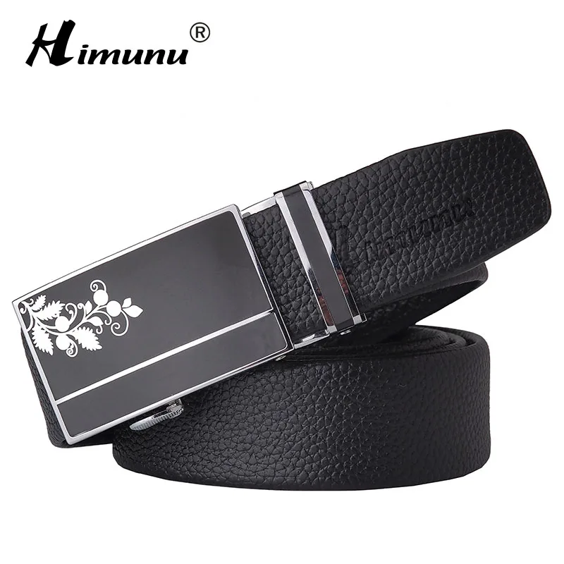 HIMUNU 2016 Men&#39; s Cowhide Leather Men Belt Luxury Designer Belt for Men Metal Automatic Buckle ...