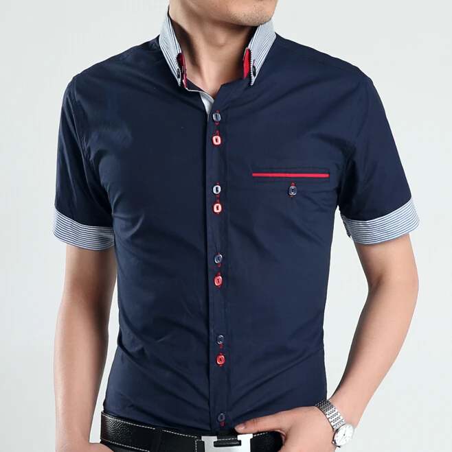 Para hombre de manga corta para hombres Camisa Casual Slim