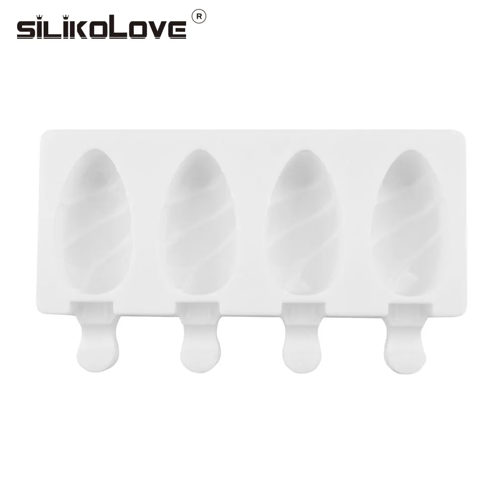Силиконовая форма для мороженого с 4 полостями SILIKOLOVE палочки кухонные