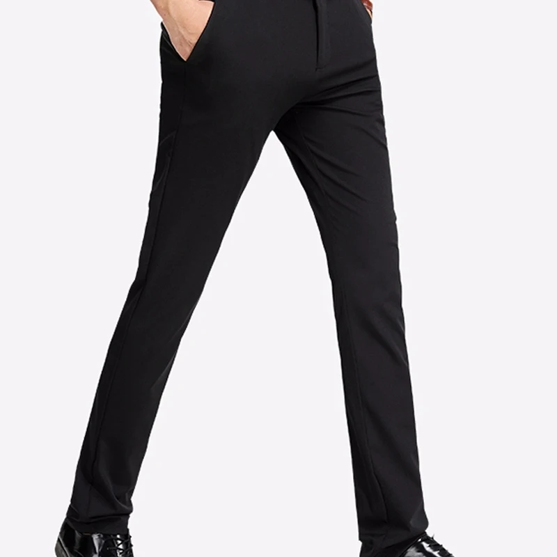

Men's solid color business casual trousers wedding hosted party suits versatile high quality simple and elegant men's trousers