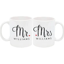 Современный Набор кружек Mr Mrs, индивидуальная кофейная кружка Mr Mrs, чашка для чая, модное сердце, на заказ, подарки на свадьбу, керамика 11 унций