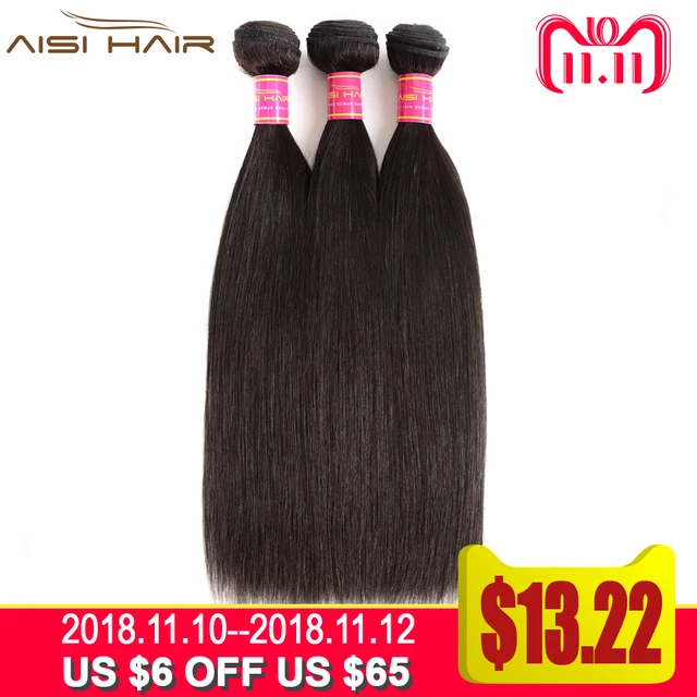 Best Offers AISI HAIR Brazilian Straight Hair Weave Bundles 100% Human Hair Weave Non-Remy Human Hair Extensions Natural Color 1/3 PCS Best Offers AISI HAIR Brazilian Straight Hair Weave Bundles 100% Human Hair Weave Non-Remy Human Hair Extensions Natural Color 1/3 PCS