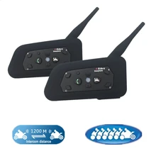 For 6 riders 1200M 2018 NEW 2PCS R6 motorcycle Bluetooth Helmet Headsets Intercom BT Wireless intercomunicador Interphone moto lexin newest b2 motorcycle intercomunicador moto bt wireless interphone bluetooth helmet headsets for rider and passenger