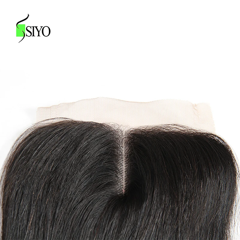 SIYO волосы малазийские прямые человеческие волосы Кружева Закрытие remy волосы 4x4 закрытие 8-22 дюймов натуральный цвет свободный/средний/три части