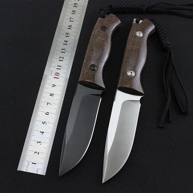 

High Quality ADG 58-60HRC D2 blade advanced flax handle hunting fixed knife outdoor camp survival tool tactical utility knives