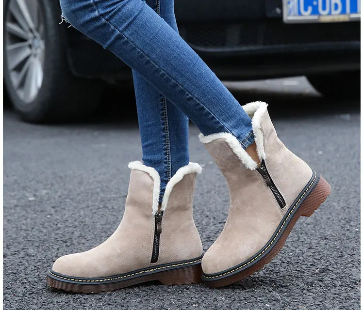 Sneakers women running shoes ankle boots new gashion warm fur plush solid boots women sneakers zipper casual shoes woman