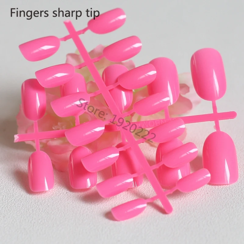 24 шт. новые очаровательные модные конфетные овальные декоративные накладные ногти Длинные круглые розовые P81X