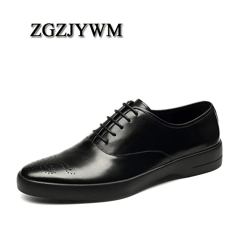 Genuino Oxfords Boda red Negocios negro Encaje Puntiagudo Oficina Cuero Vestido Zapatos marrón brown Black Del Transpirable Pie Hombre Dedo Zgzjywm De rojo Formal qt1xZTxaw