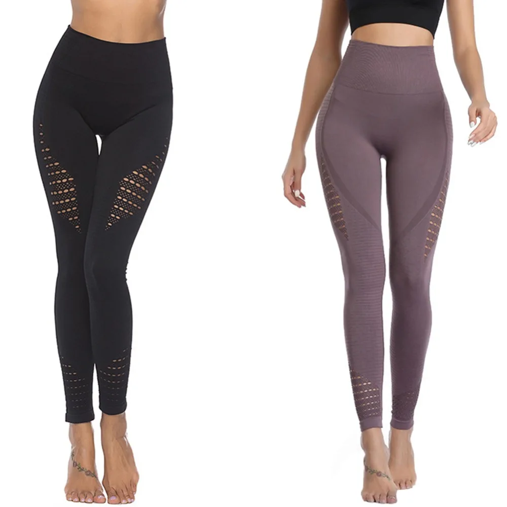 

Women Yoga Pants Sportswear Stretchy Fitness Leggings Seamless Tummy Control Tights Pants High Waist Running Pants Gym Pants