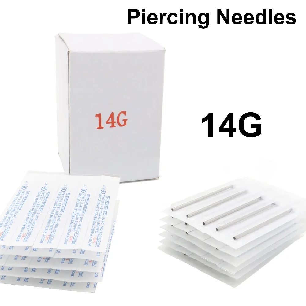 Wholesale 100PCS 14G Piercing Needles Sterile Body Piercing Needles