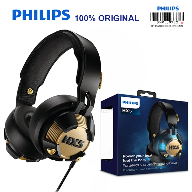Fone de Ouvido Profissional para o Jogo do Computador com Plugue Original Philips Azul Luzes Led Brilho Fones Teste Oficial Shx50 Usb