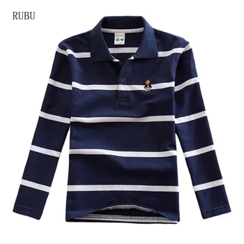 

Teen Boys 3Y-16Y Shirt Kids Spring Autumn Fashion Long Sleeve Striped Cotton T-shirt Children Boys Tee Tops 14 16