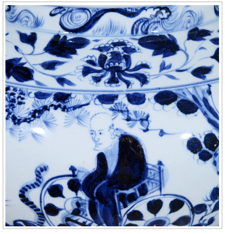 Античная Юань китайский синий и белый фарфор фигура вазы GUIGUZI