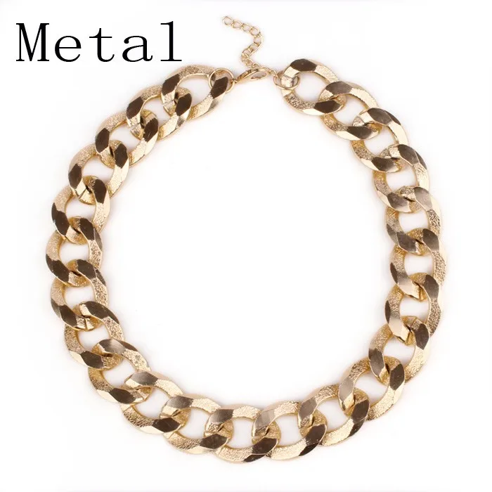 Женское ожерелье с цепочкой NK1022 металлическое золотого цвета|chain necklace|chunky chain