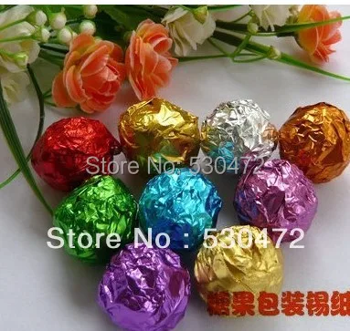 

Wholesale/retail,free shipping,100pcs/set aluminum foil paper chocolate packaging aluminum foil paper 10 *10cm