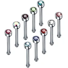 Новинка, 1 шт., G23 Титан ноздрей, пирсинг для носа прямые винт носа серьги-гвоздики носа ноздрей кольца пикантные пирсинг ювелирные изделия 20g