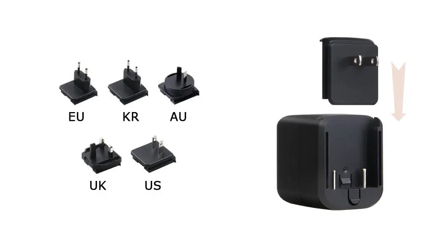 Udoli 20 Вт 4 порта универсальное 5 в 2A интеллектуальное USB настенное зарядное устройство многопортовый адаптер для путешествий С опциональной вилкой EU US UK AU KR CN