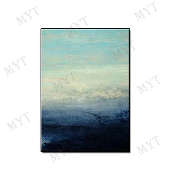 

100% Hand Painted Abstract Blue Color Oil Painting Artwork Painting Wall Hangings Home Wall Canvas Art Unframed For Living Room